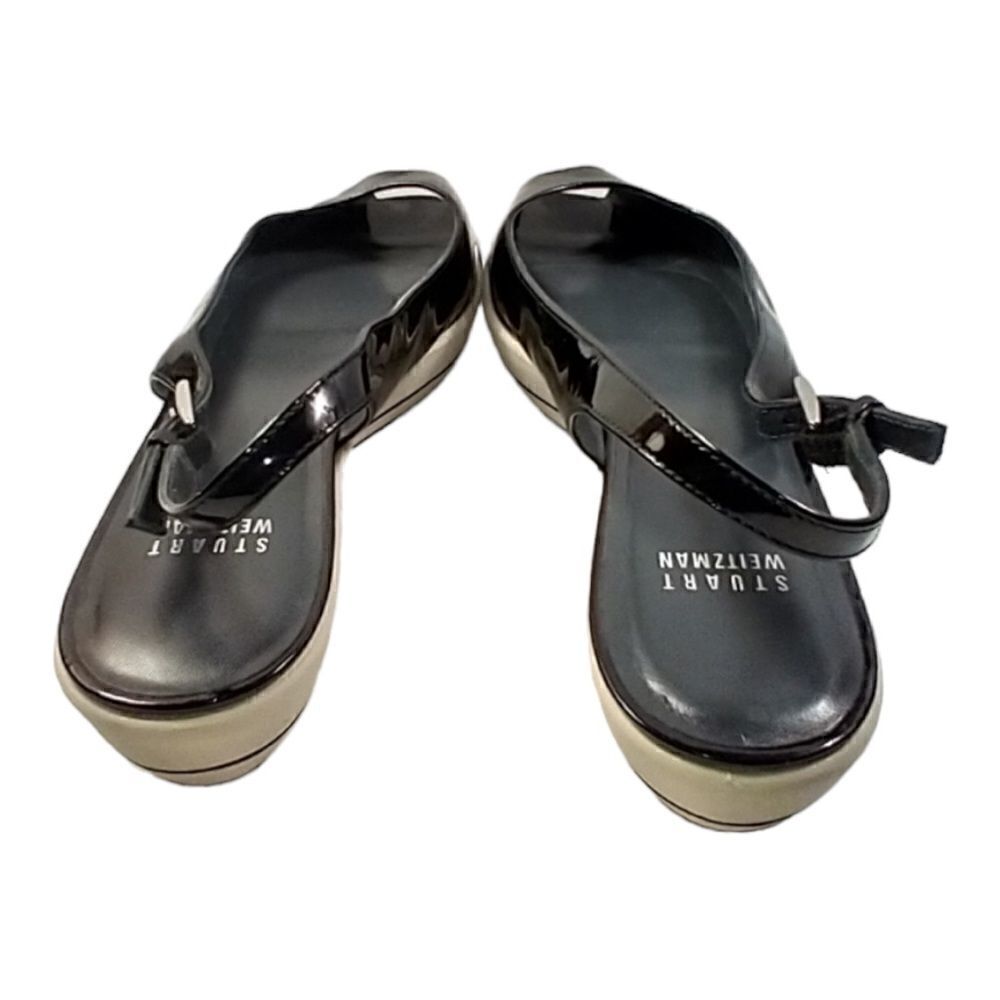 Stuart Weitzman | Black Colorblock Slingback Pate… - image 4